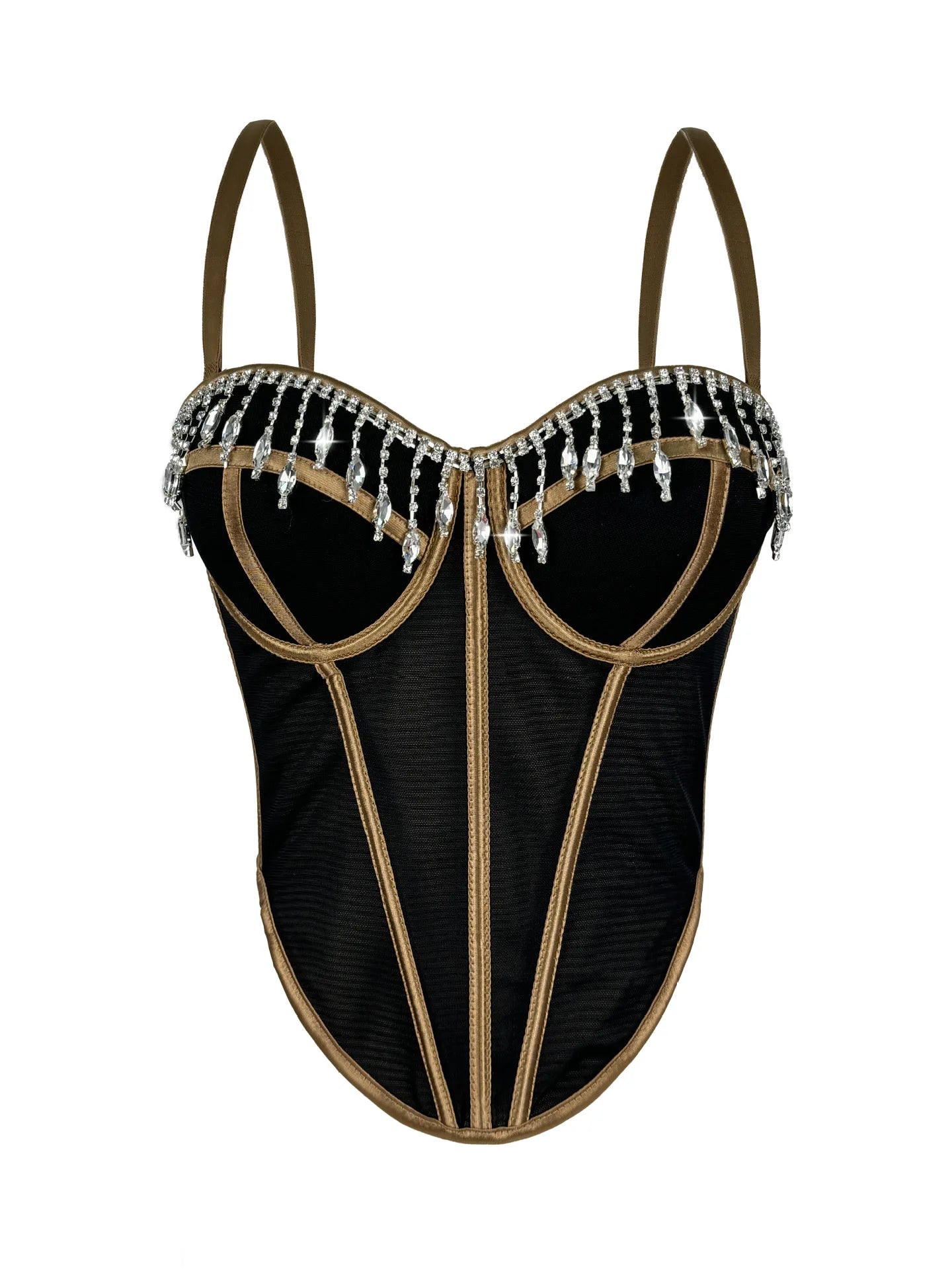 Corset Tank Tops Bra Bling Diamond Rhinestone Y2k Top Shirtssweet Party Camis Club
