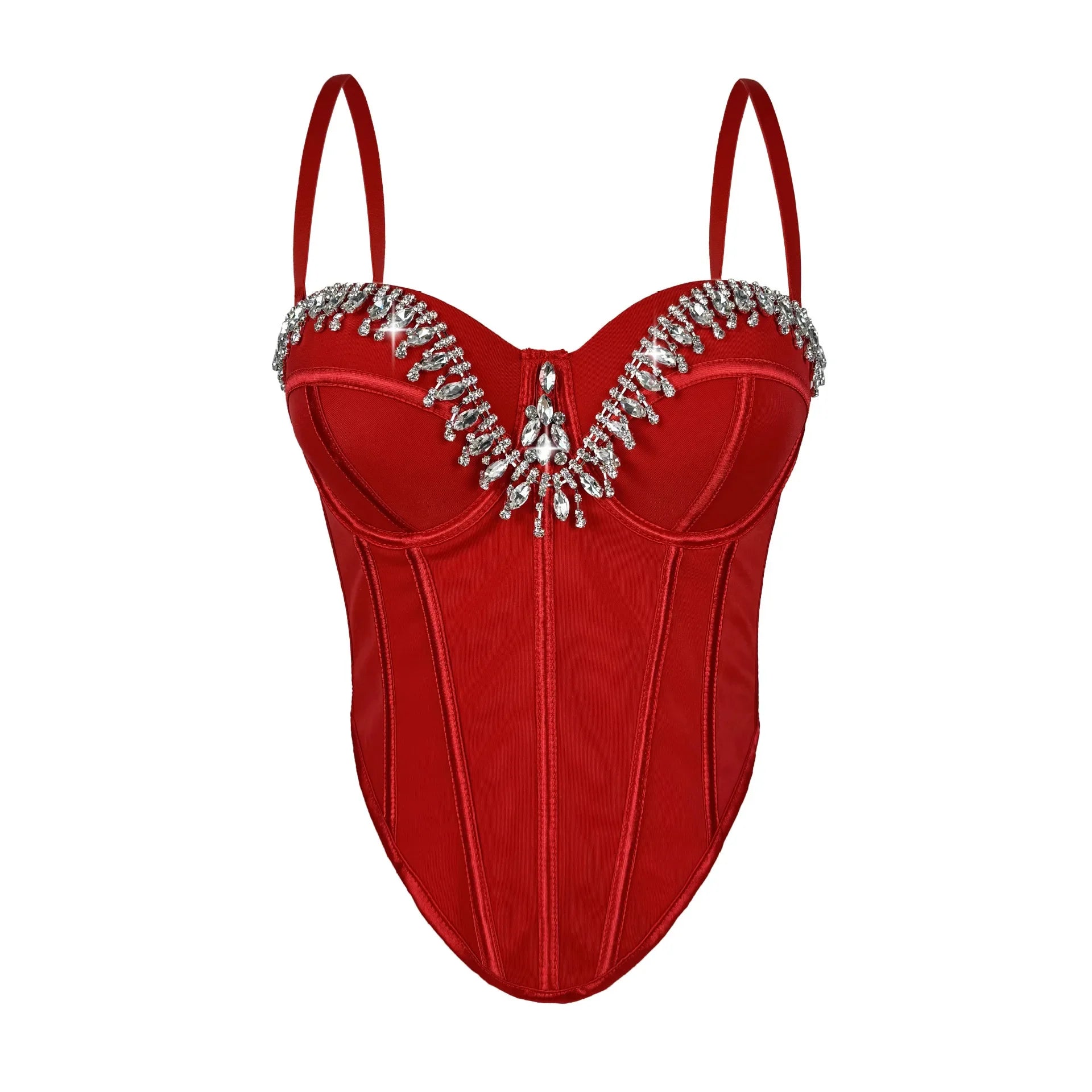 Corset Tank Tops Bra Bling Diamond Rhinestone Y2k Top Shirtssweet Party Camis Club
