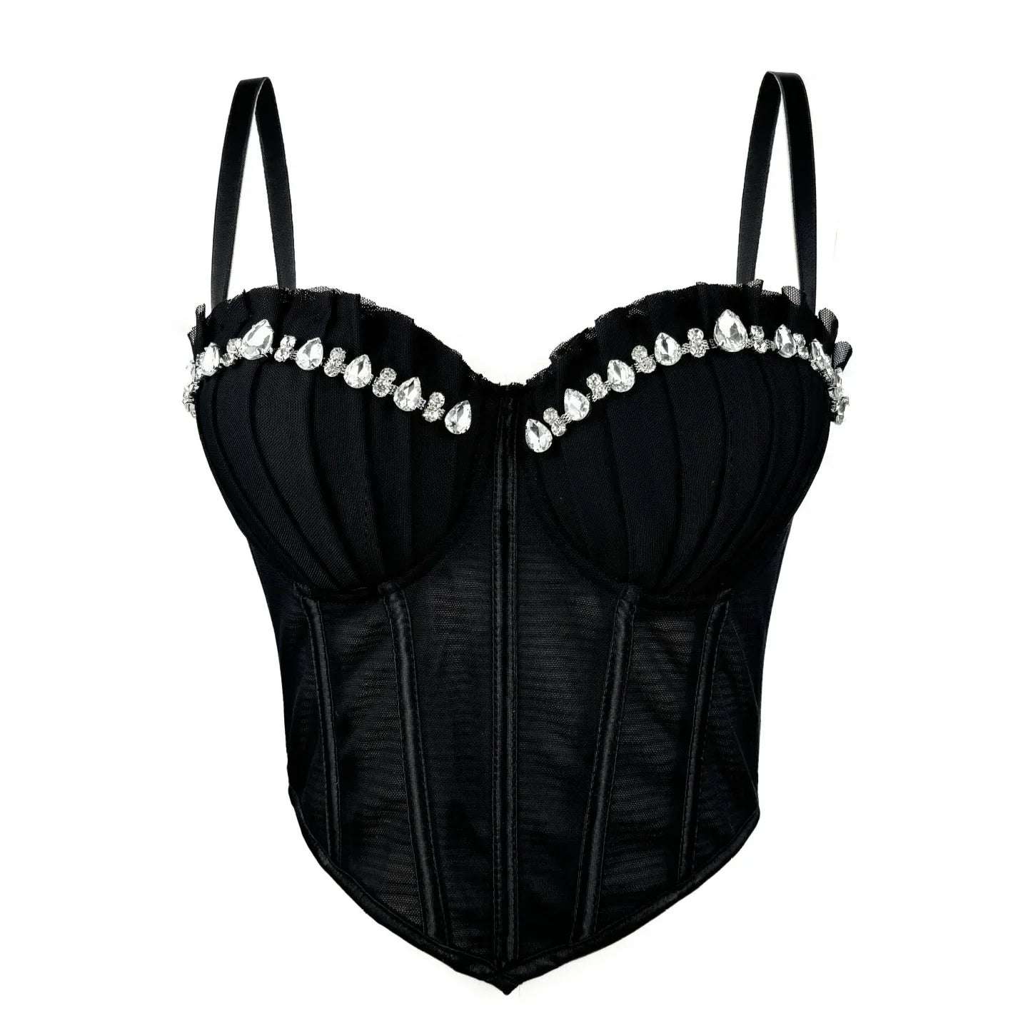 Corset Tank Tops Bra Bling Diamond Rhinestone Y2k Top Shirtssweet Party Camis Club