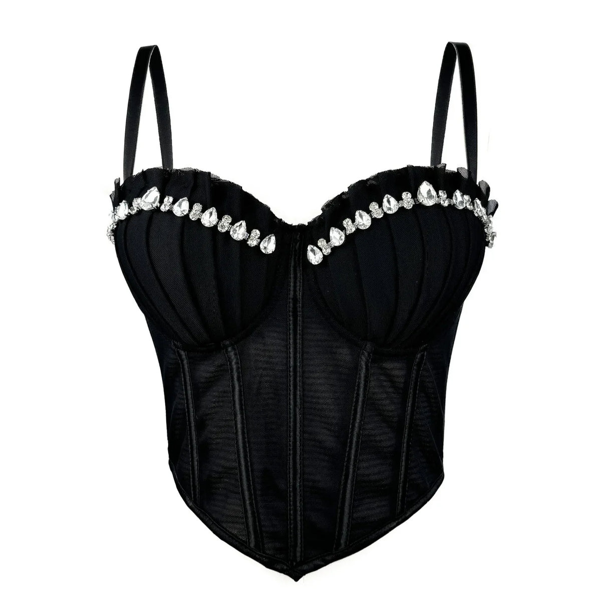 Corset Tank Tops Bra Bling Diamond Rhinestone Y2k Top Shirtssweet Party Camis Club