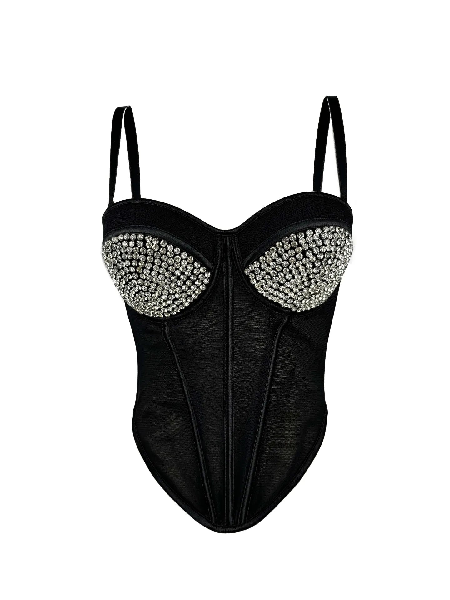 Corset Tank Tops Bra Bling Diamond Rhinestone Y2k Top Shirtssweet Party Camis Club