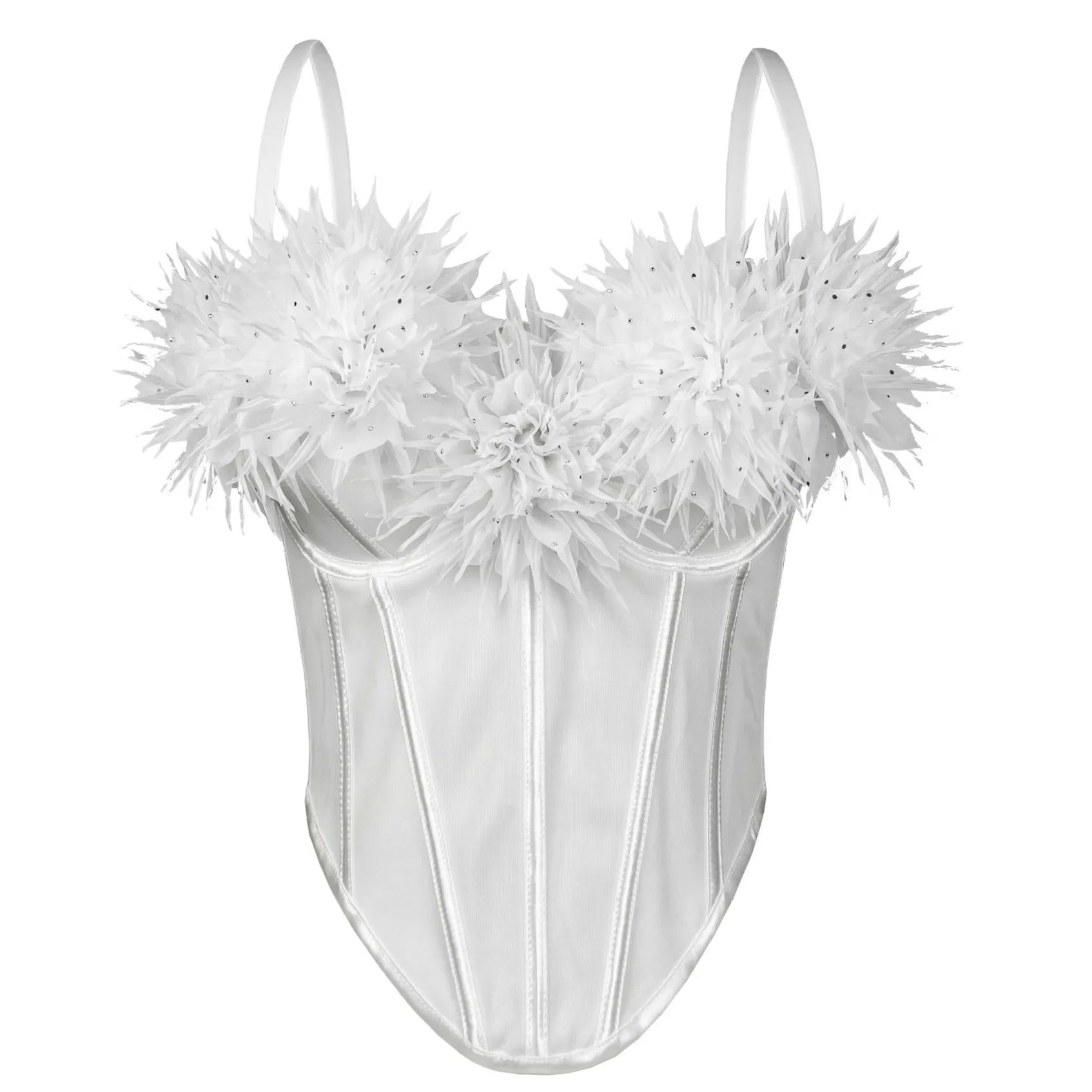 Corset Tank Tops Bra Bling Diamond Rhinestone Y2k Top Shirtssweet Party Camis Club