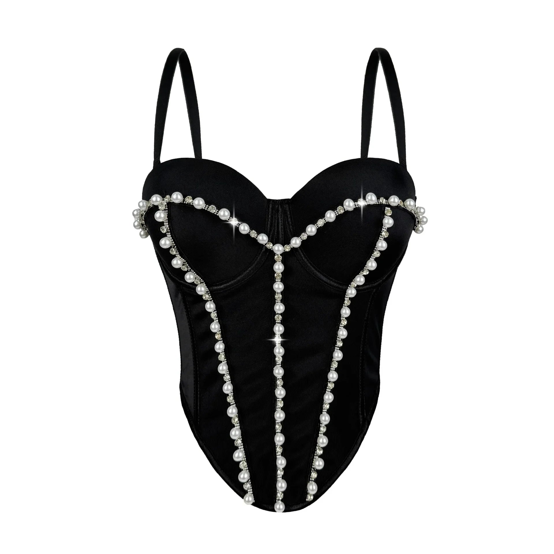 Corset Tank Tops Bra Bling Diamond Rhinestone Y2k Top Shirtssweet Party Camis Club