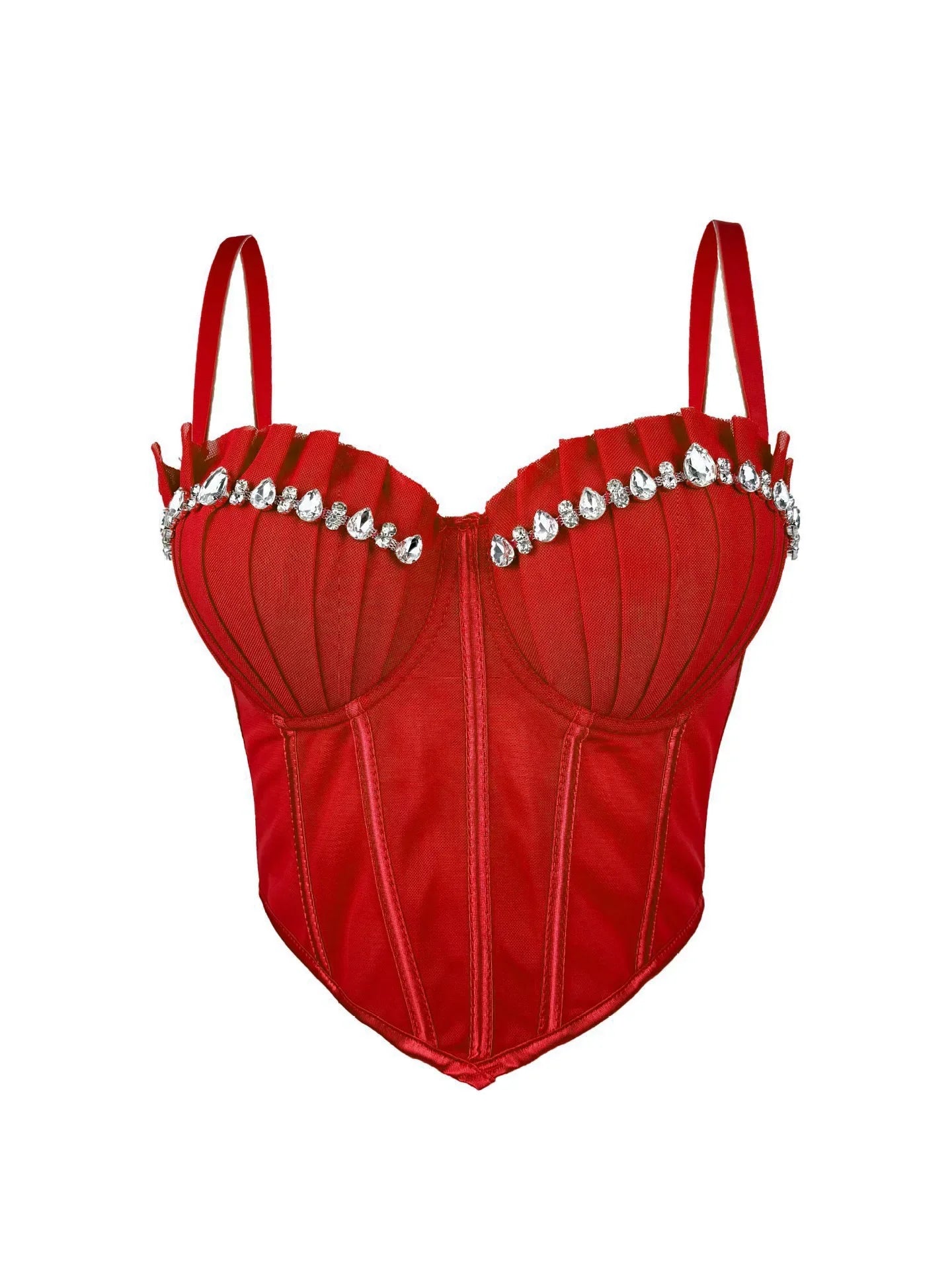 Corset Tank Tops Bra Bling Diamond Rhinestone Y2k Top Shirtssweet Party Camis Club