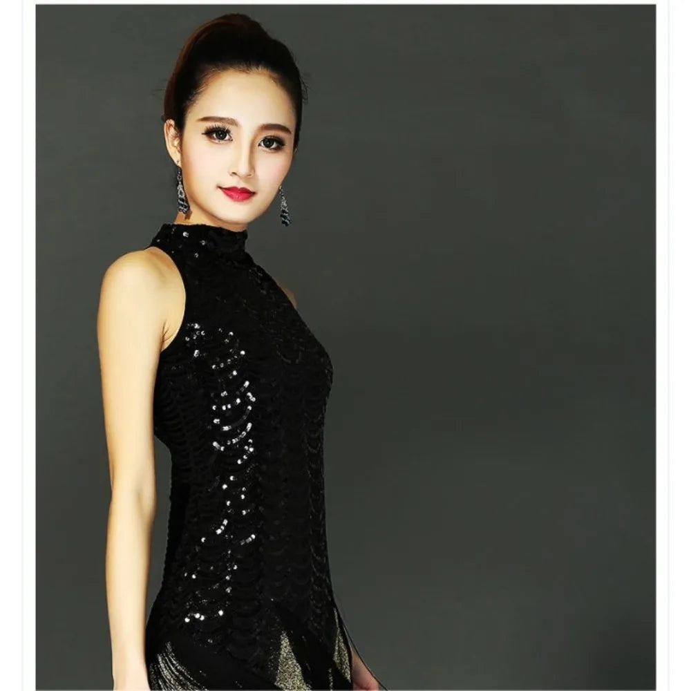 Dance Skirt Latin Tassel Dress Dance Wear Stage Party Performance Elegant
