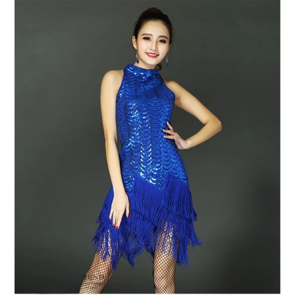Dance Skirt Latin Tassel Dress Dance Wear Stage Party Performance Elegant
