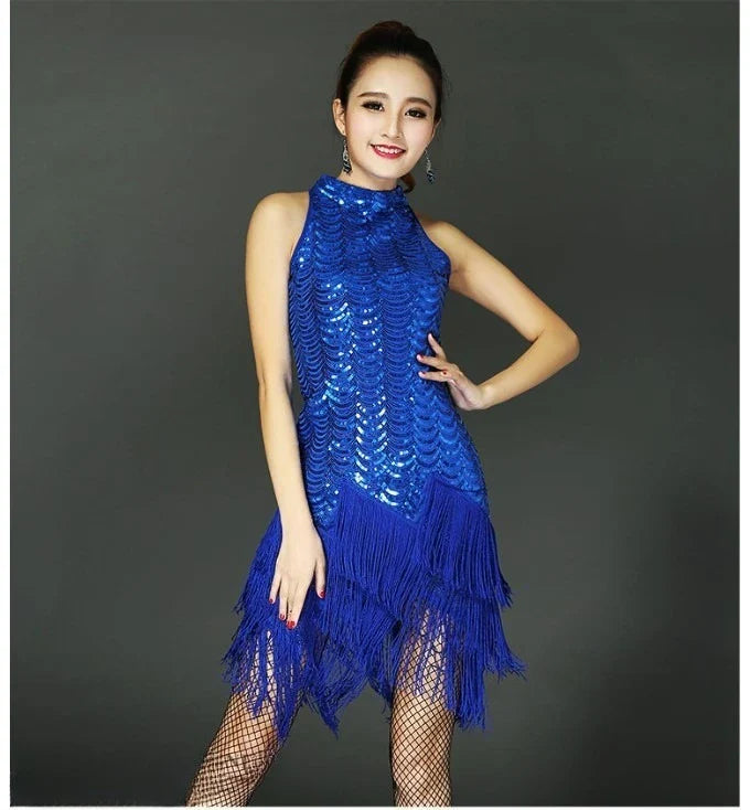 Dance Skirt Latin Tassel Dress Dance Wear Stage Party Performance Elegant