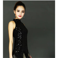 Dance Skirt Latin Tassel Dress Dance Wear Stage Party Performance Elegant