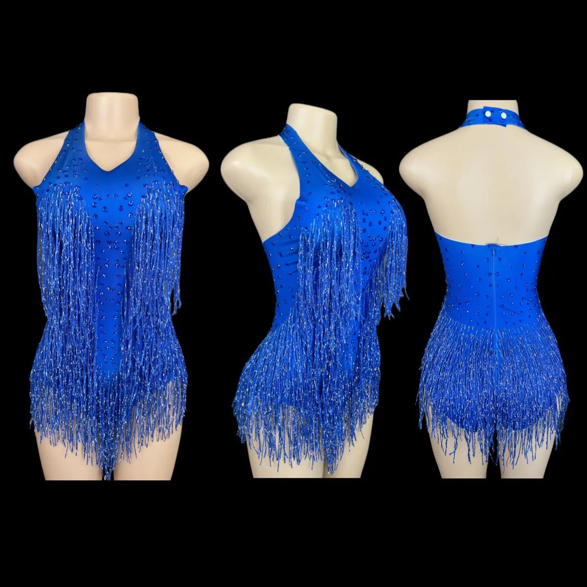 Dance Wear Latin Dance Bodysuit Competition Uniform Party Tassel Elegant Sleeveless Romper