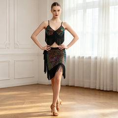 Dress Latin Dance Skirt Dance Wear Stage Performances Suit Party Tassel Competition uniform