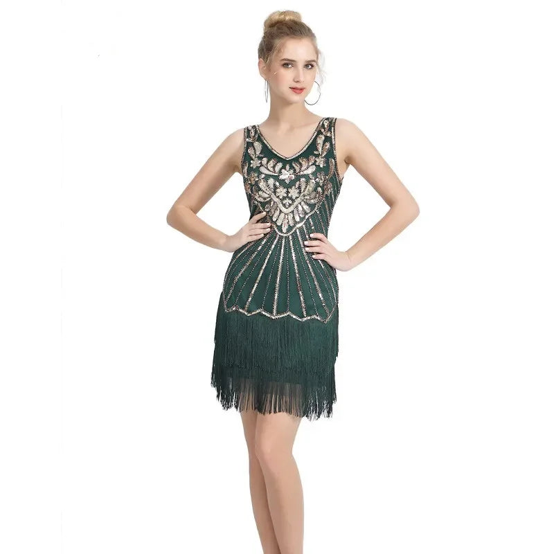 Elegant Dress Sequins Dress Luxury Party Club Streetwear Stage Show Vintage