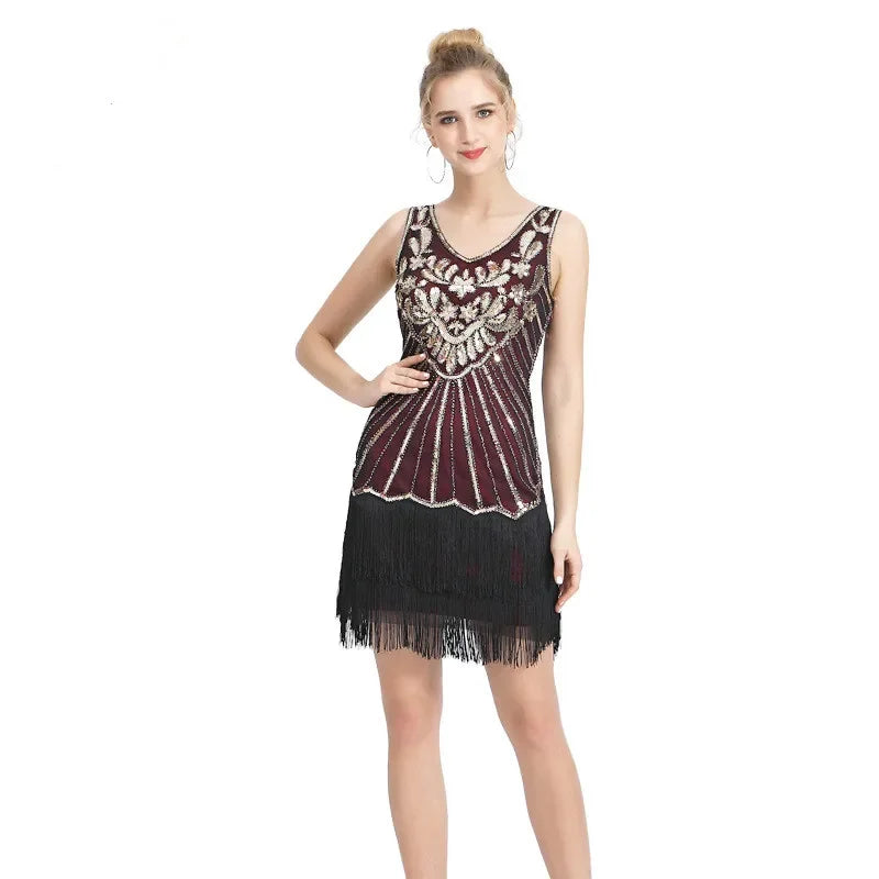 Elegant Dress Sequins Dress Luxury Party Club Streetwear Stage Show Vintage