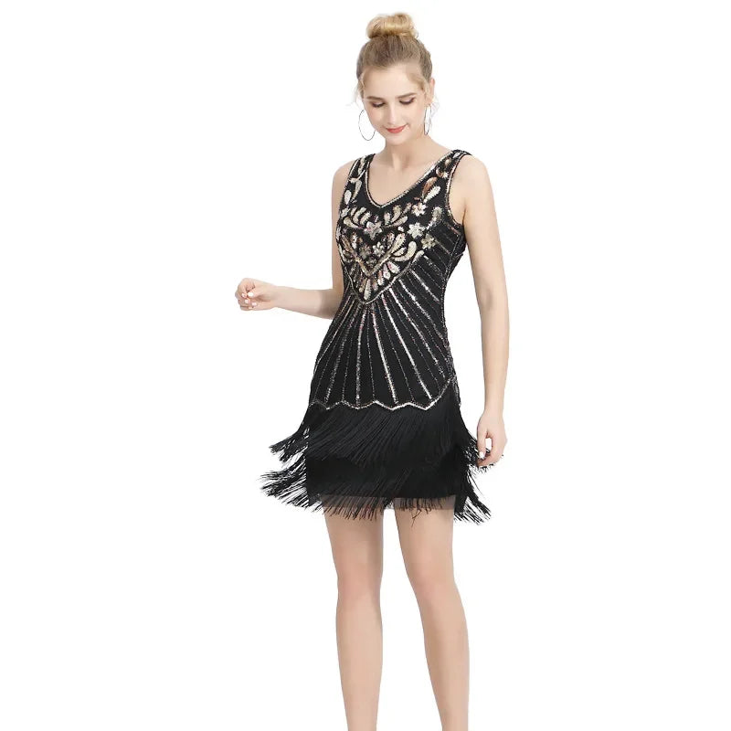 Elegant Dress Sequins Dress Luxury Party Club Streetwear Stage Show Vintage
