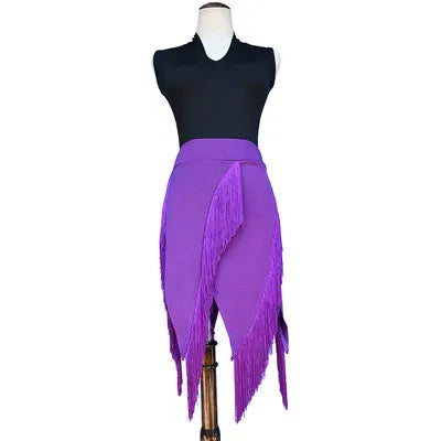 Dancewear Performance Ompetition Skirt Latin Dress Fringe Skirt Elegant