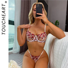 Full Lingerie Bras and Underwear Lady on Offer Lingeries Sets Outfit Bra and Thongs to Set