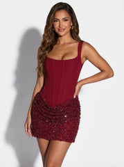 Batya Red Sequin Mini Dress