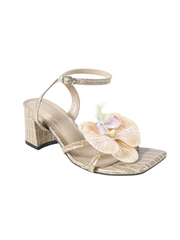 Reid Chunky Embossed Square-Toe Heels