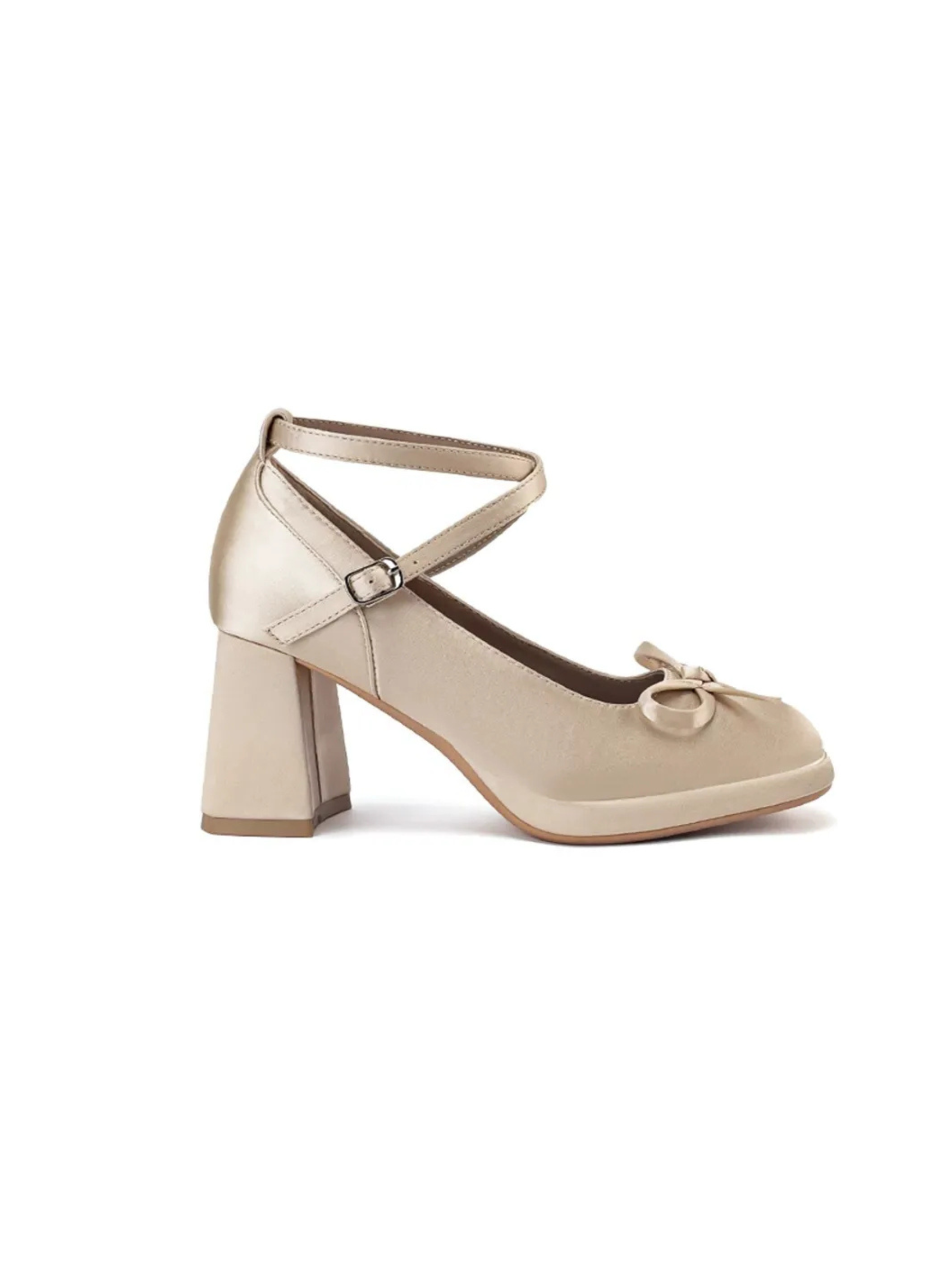 Paislynn Satin Bow Mary Jane Heels