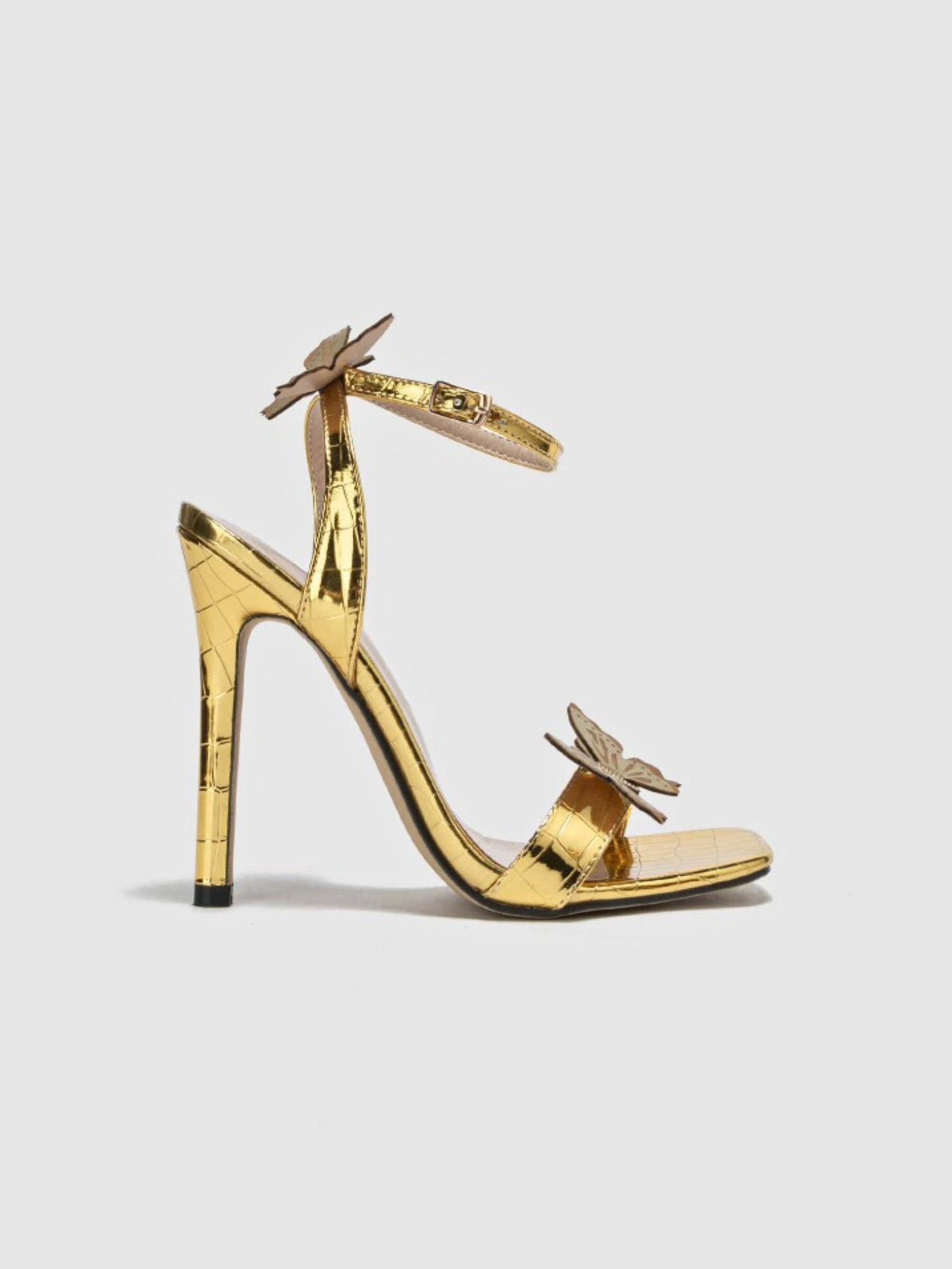Aavya Gold Butterfly Stiletto Heels