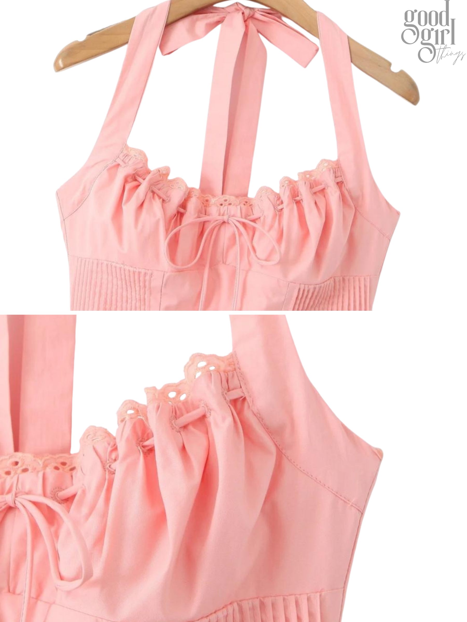 Khali Pleated Halter Midi Dress