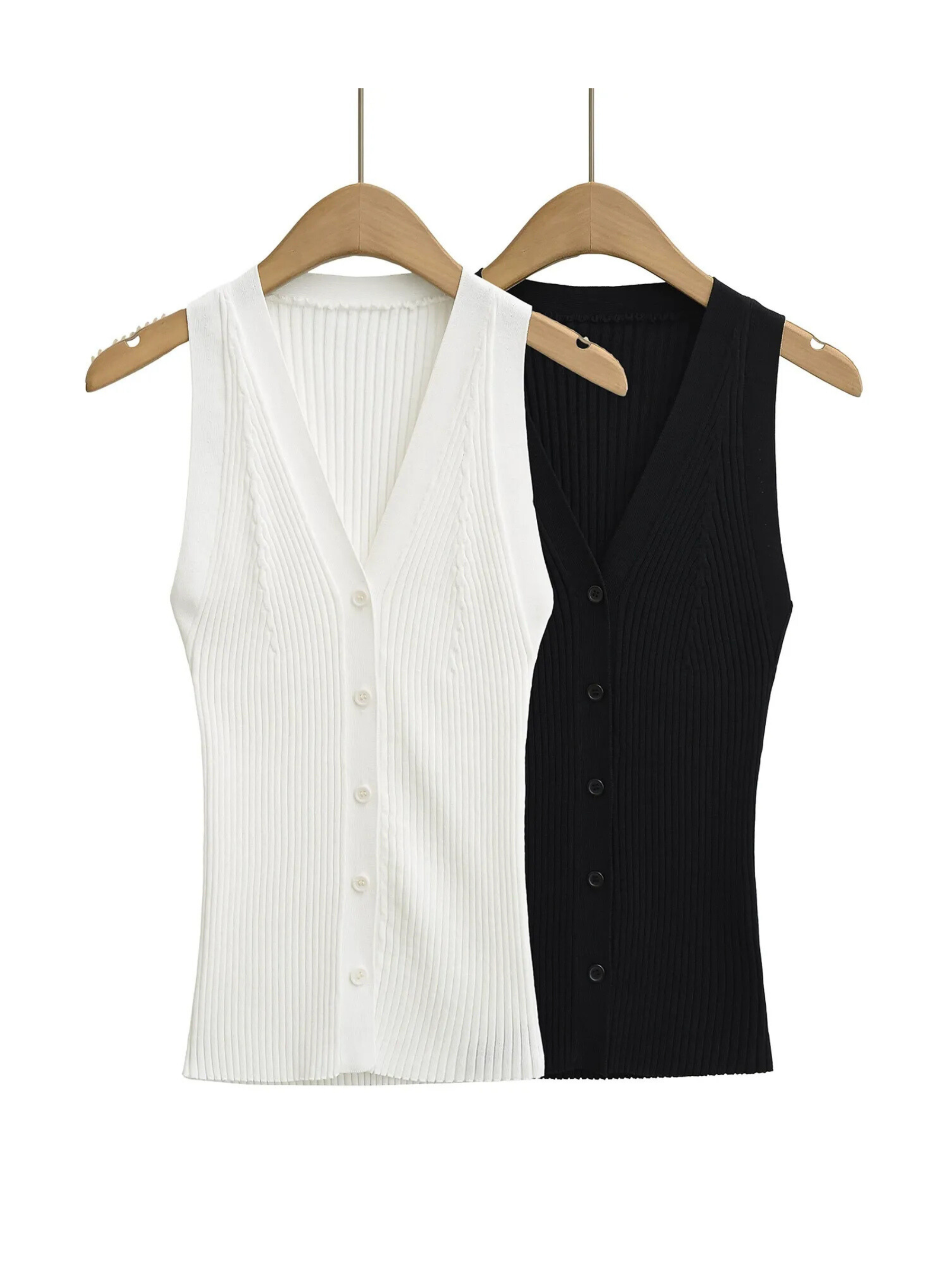 Ella Ribbet Button-Front Knit Top