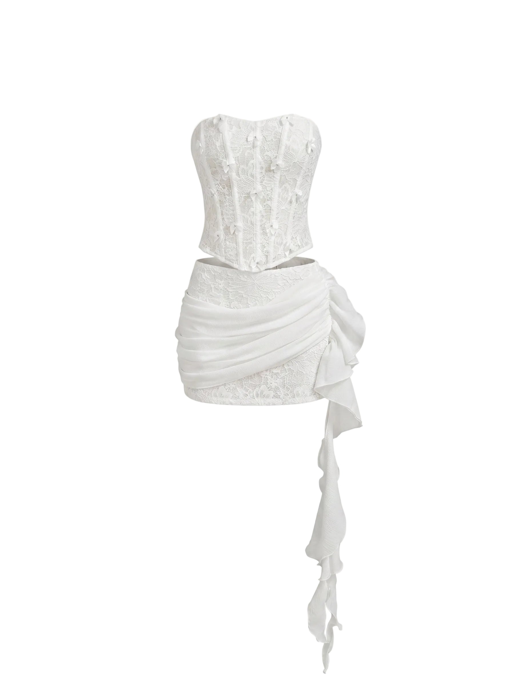 Lace Corset Skirt Set