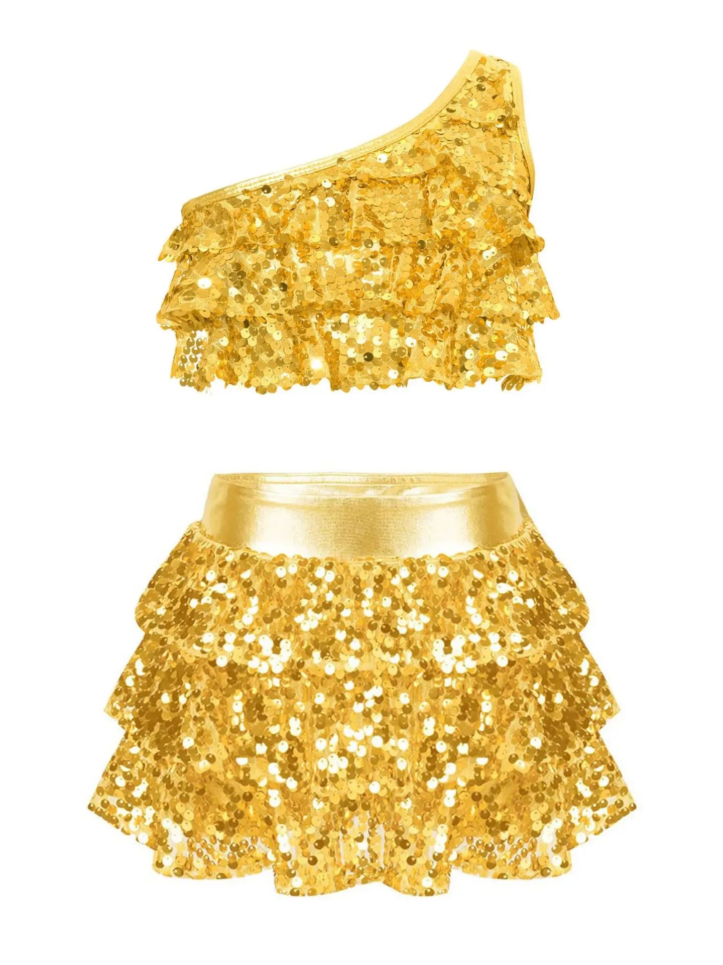 Latin Glitter Dancewear Children Set Performance Kids Competition Uniform Girl Dress
