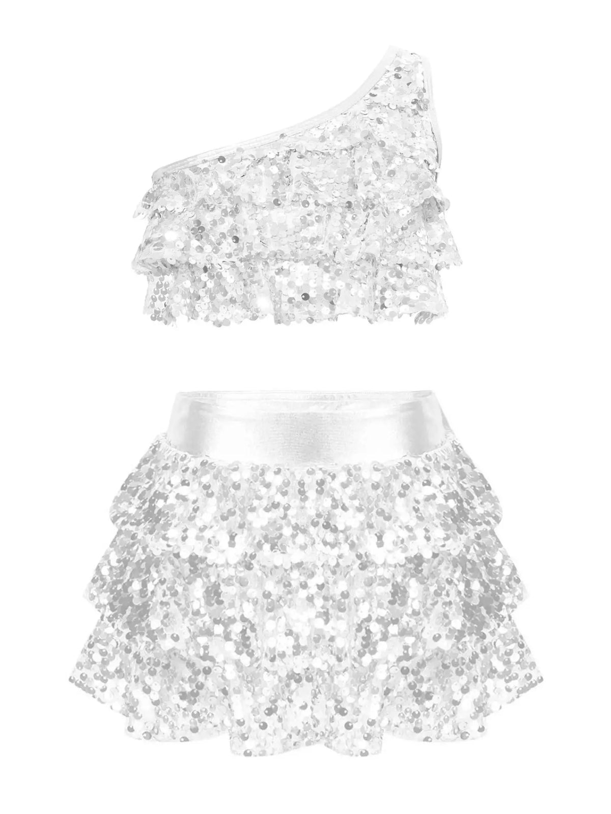 Latin Glitter Dancewear Children Set Performance Kids Competition Uniform Girl Dress