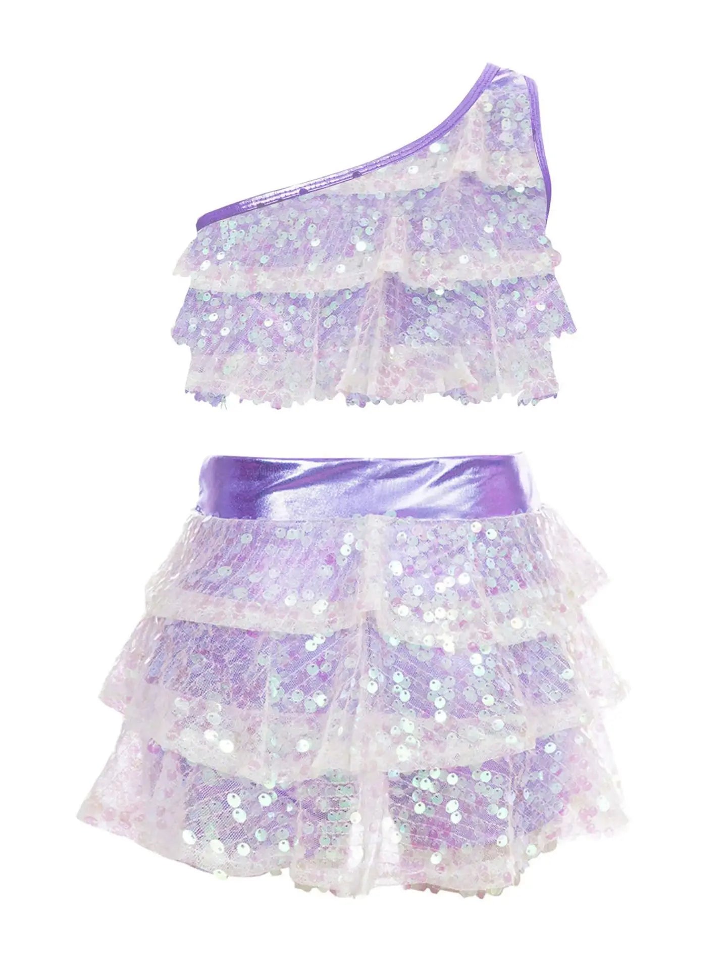 Latin Glitter Dancewear Children Set Performance Kids Competition Uniform Girl Dress
