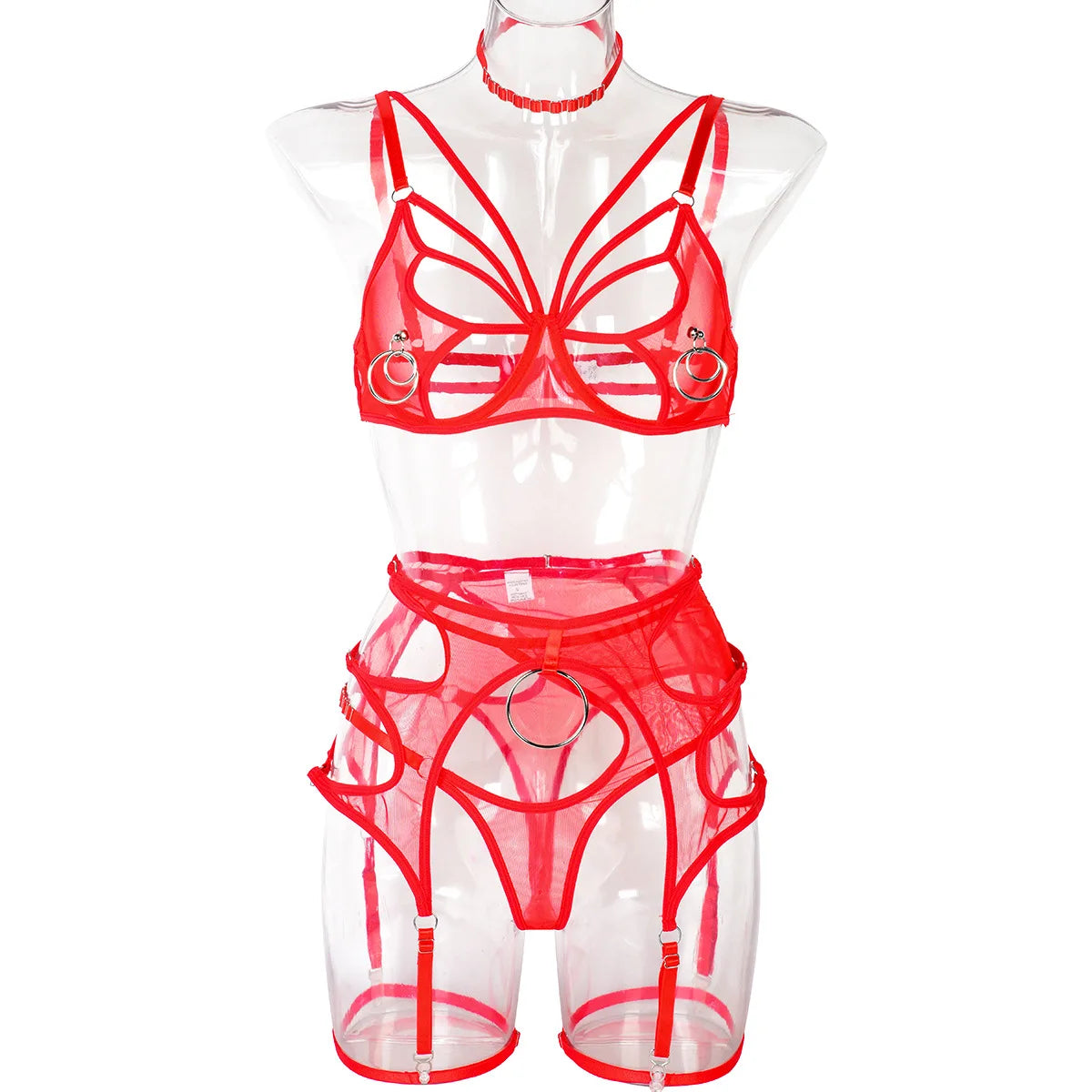 Lingerieset Dames Sexiest Bra Set Underwear Minimalist Bras Lingeries Sets With Garter and Stockings