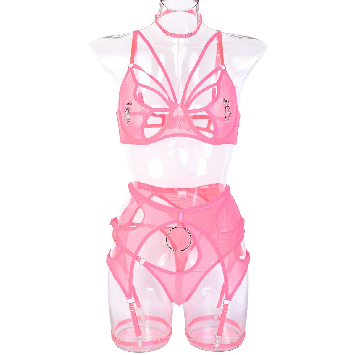 Lingerieset Dames Sexiest Bra Set Underwear Minimalist Bras Lingeries Sets With Garter and Stockings