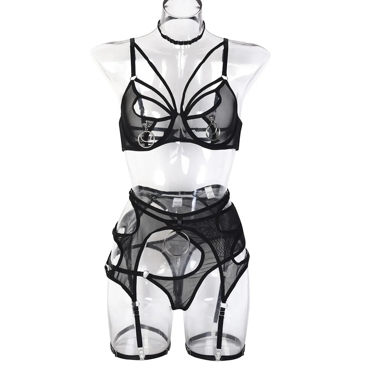 Lingerieset Dames Sexiest Bra Set Underwear Minimalist Bras Lingeries Sets With Garter and Stockings