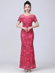 Long Dress Party Club Streetwear Stage Show Sequin Maxi Dress Vintage Elegant