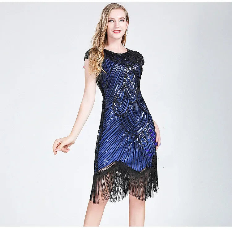 Luxury Party Club Streetwear Stage Show Vintage Elegant Dress Sequins Dress