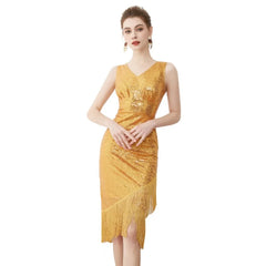 Maxi Dresses Streetwear Dance Party Fairycoresweet Elegant Sequin Tassel