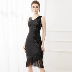 Maxi Dresses Streetwear Dance Party Fairycoresweet Elegant Sequin Tassel