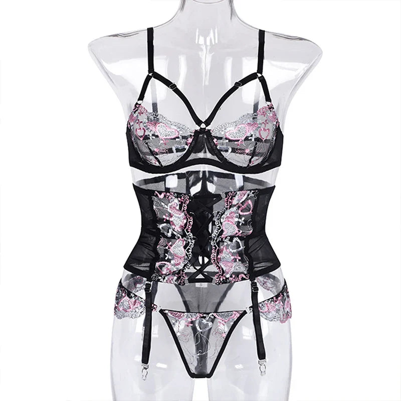 Underwear Sets Sets Bra Romantic Lingeries Lingerieset Dames Ensemble Lingeries Femmes Below
