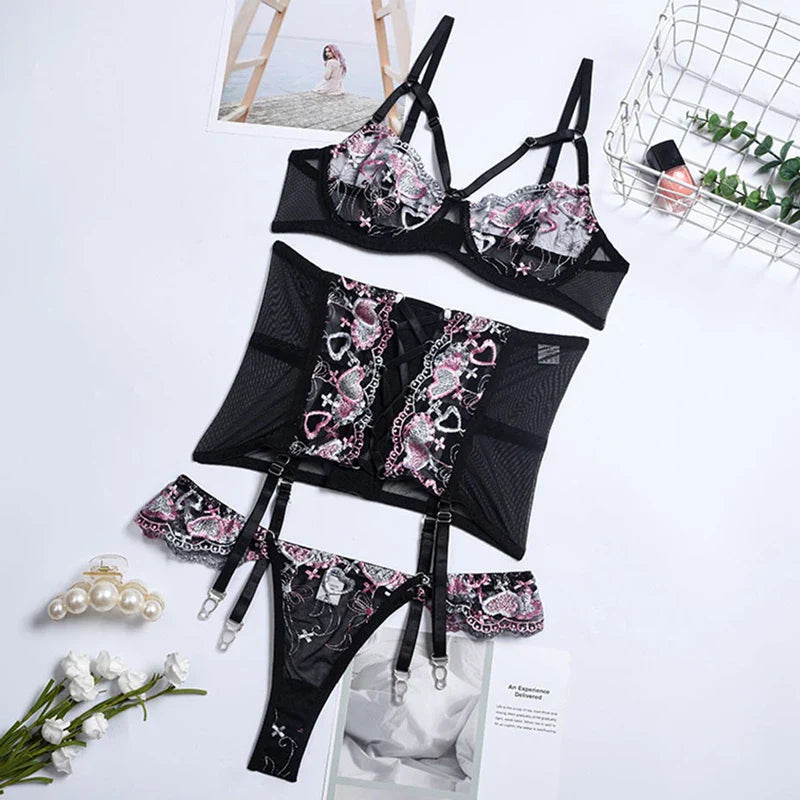 Underwear Sets Sets Bra Romantic Lingeries Lingerieset Dames Ensemble Lingeries Femmes Below