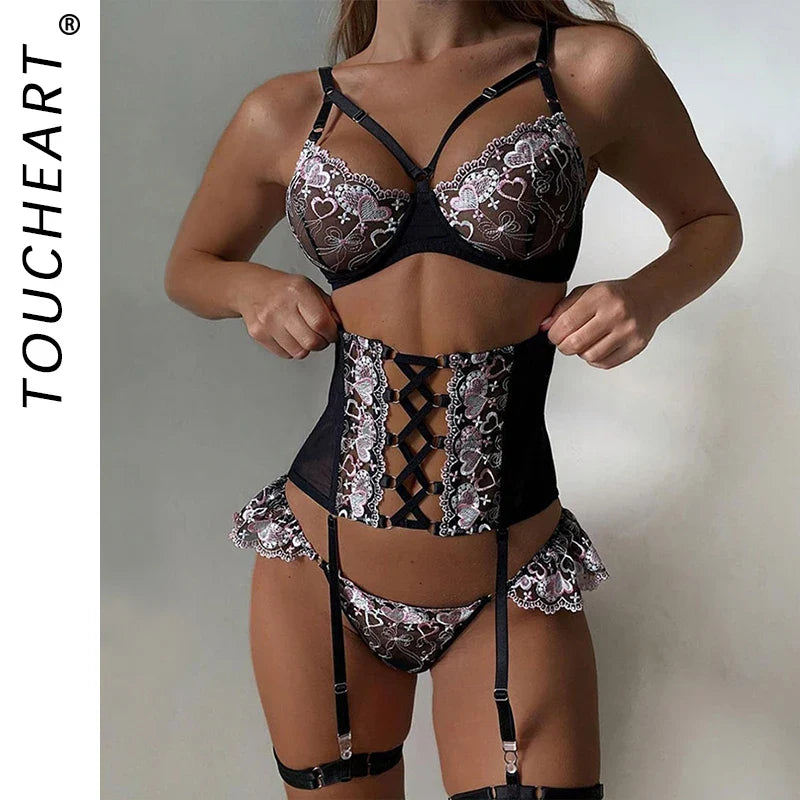 Underwear Sets Sets Bra Romantic Lingeries Lingerieset Dames Ensemble Lingeries Femmes Below
