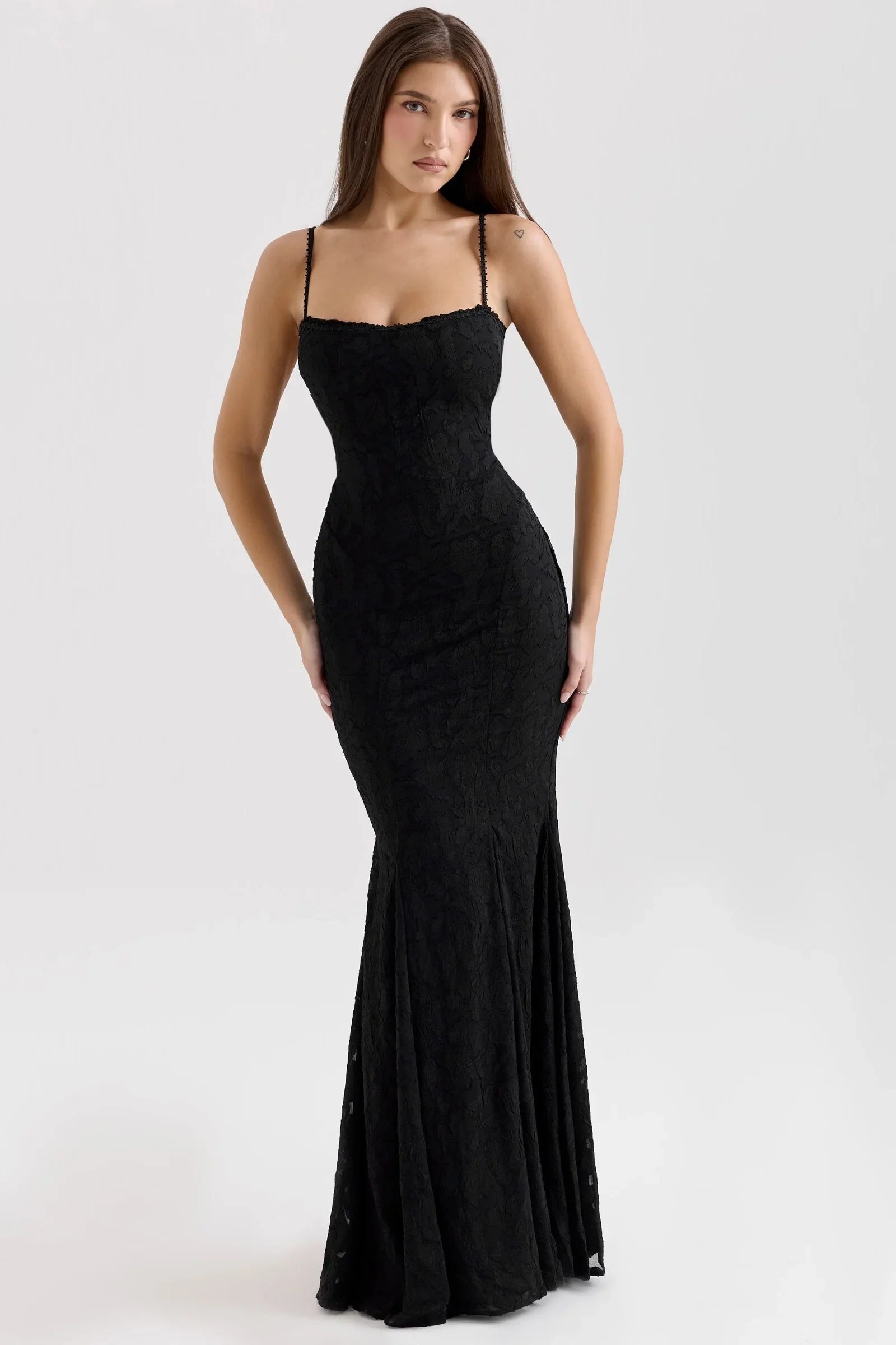 Jocelyn Square Neck Jacquard Maxi Dress