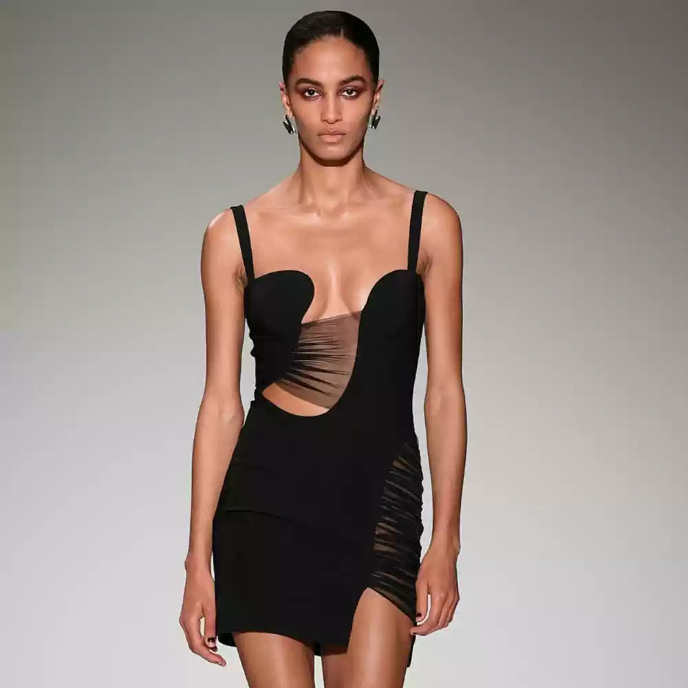 Christa Cut-Out Ruched Mini Dress