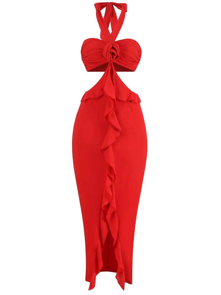 Shae Halter Cutout Midi Dress