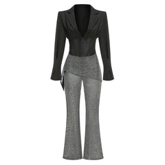 Lucienne Rhinestone Blazer Set