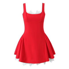 Adelyne Square-Neck Bow Back Mini Dress