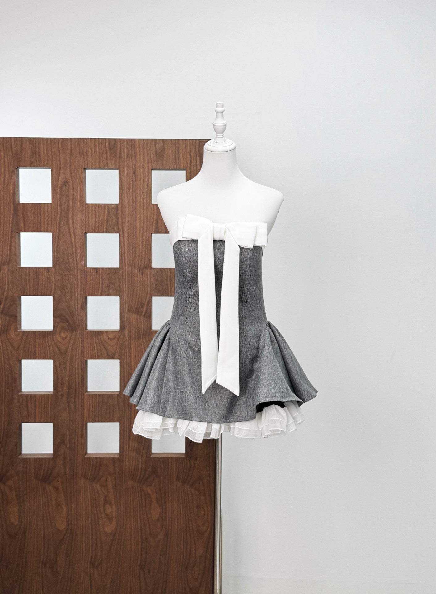 Strapless Bow Mini Dress