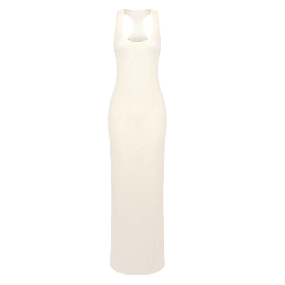 Hunter Sequin Backless Maxi Dress