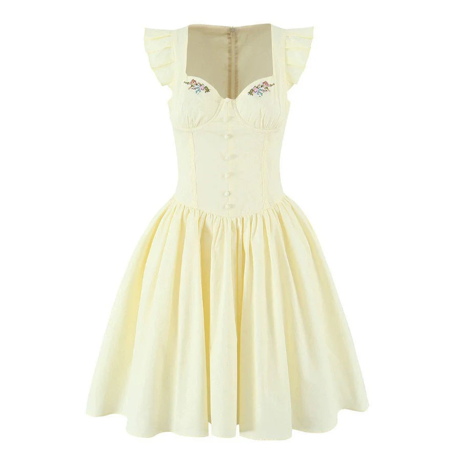 Briseida Flutter-Sleeve Mini Dress