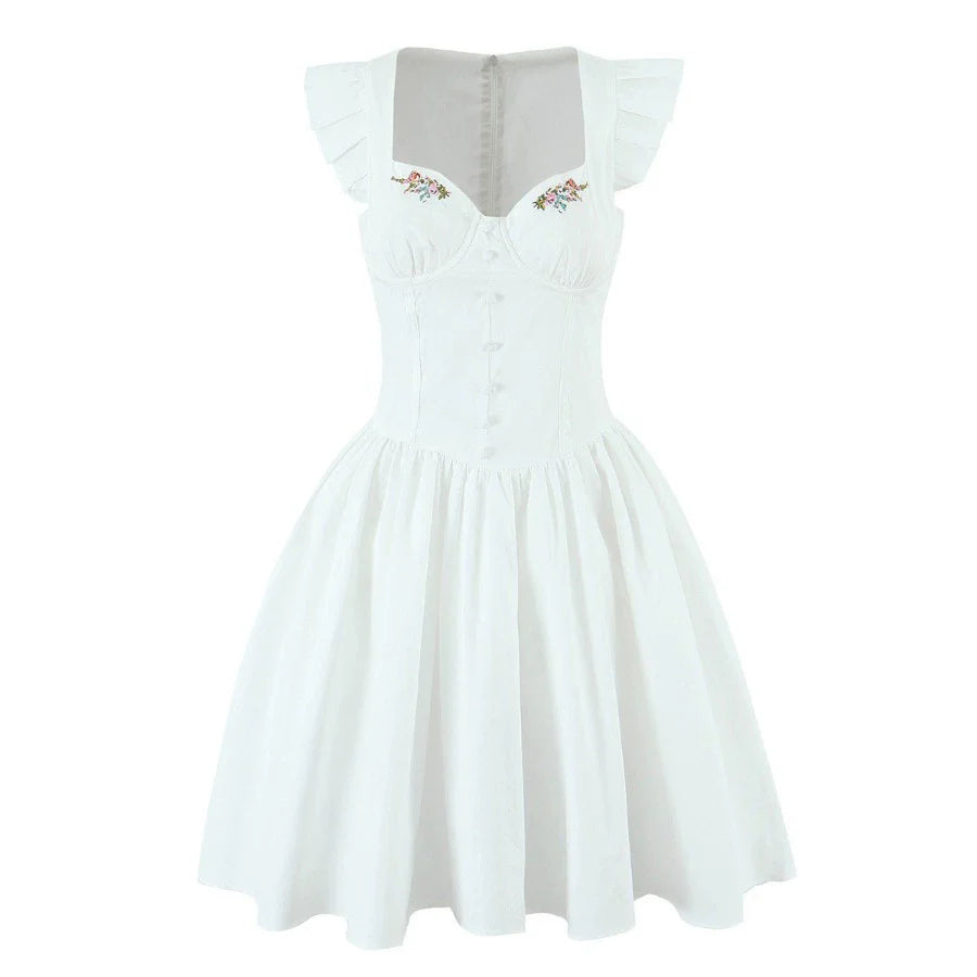 Briseida Flutter-Sleeve Mini Dress