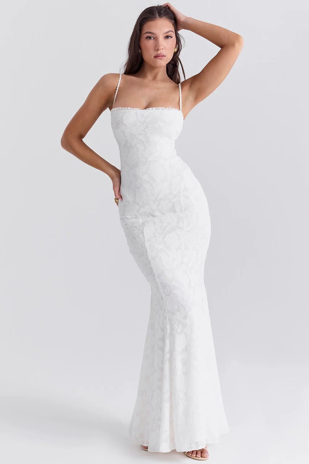 Jocelyn Square Neck Jacquard Maxi Dress
