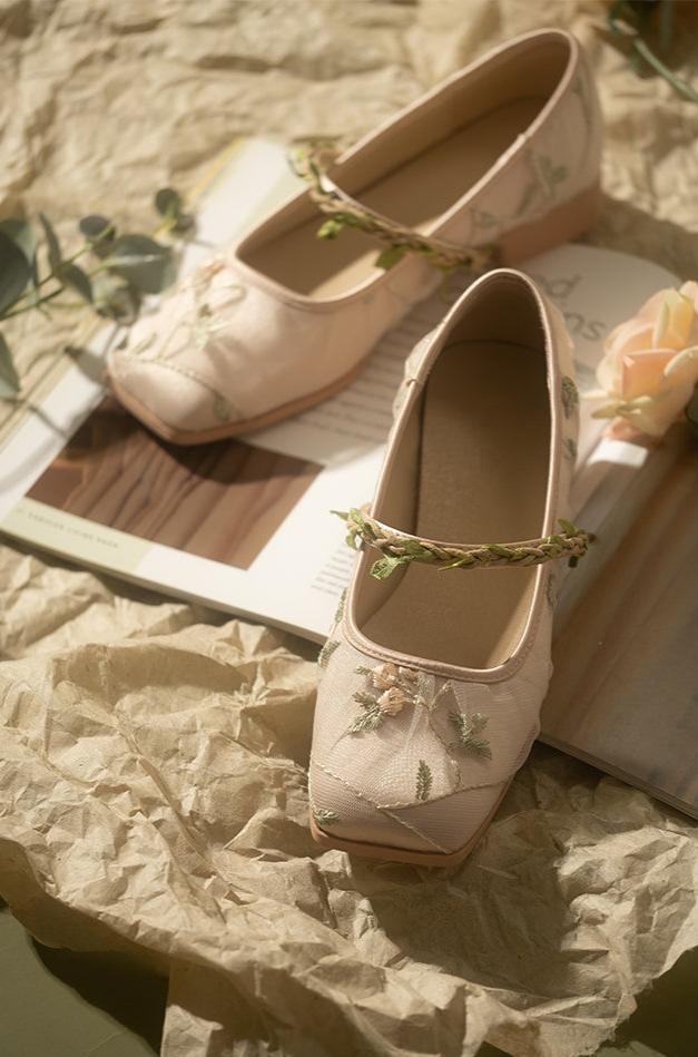 Seren Floral Square-Toe Flats
